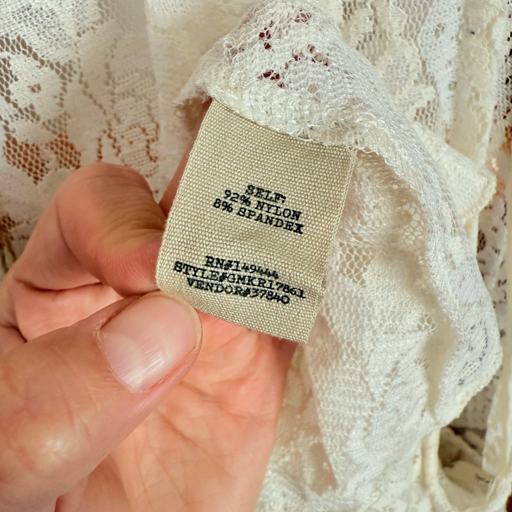 Buckle Cream Tiered Lace Tie Front Midi Sundress Overlay NWT Adjustable Size - Picture 4 of 6
